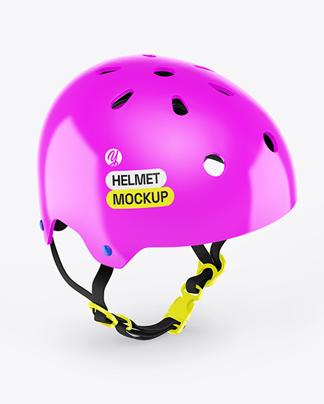 Glossy Helmet Mockup - Half Side View