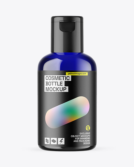 Blue Cosmetic Bottle Mockup