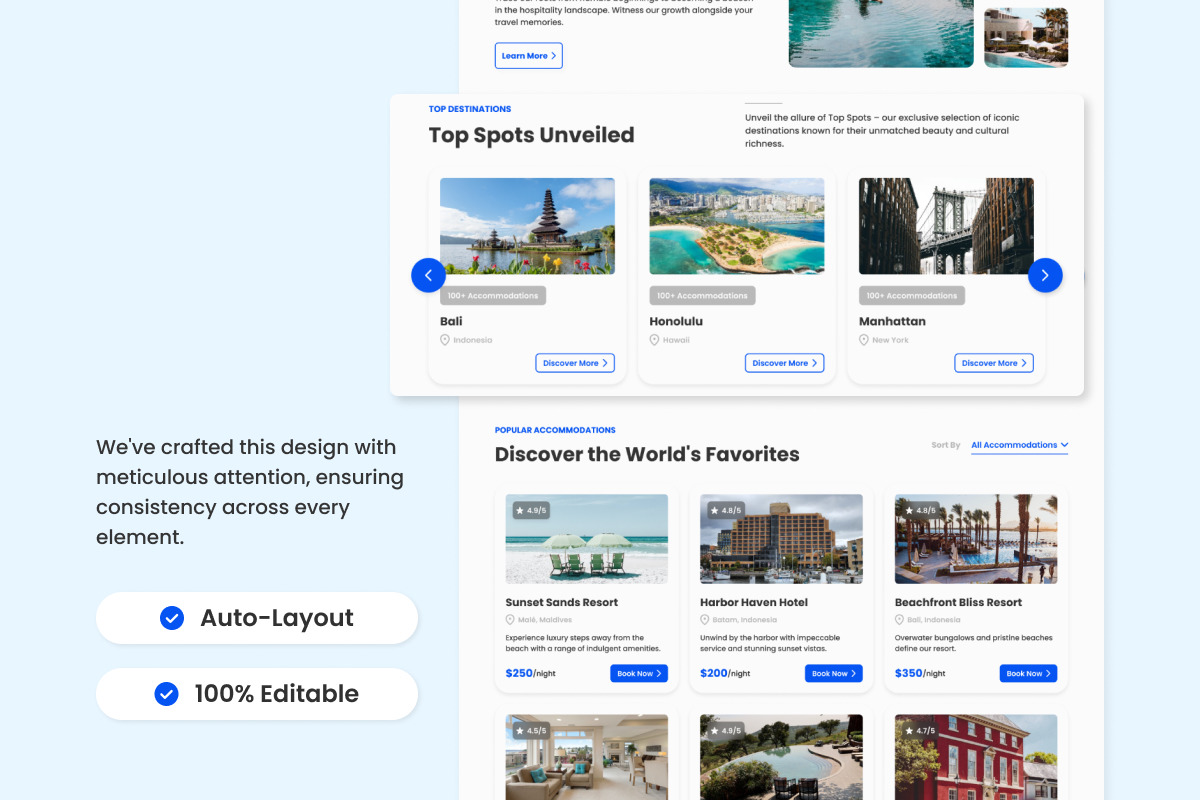 Nest Haven Hotel Booking Landing Page on Yellow Images Creative Store