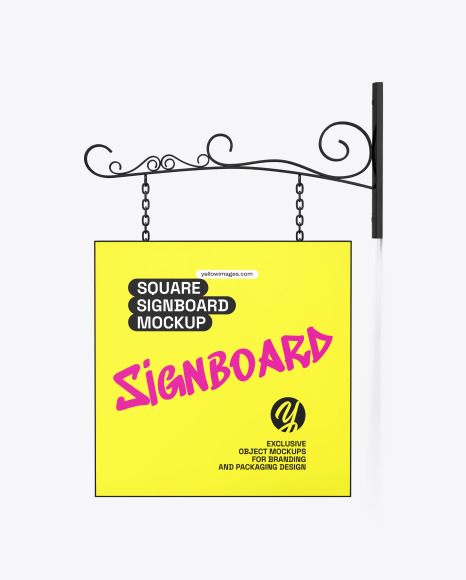 Square Signboard Mockup