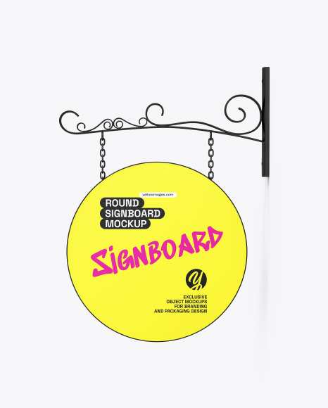 Round Signboard Mockup