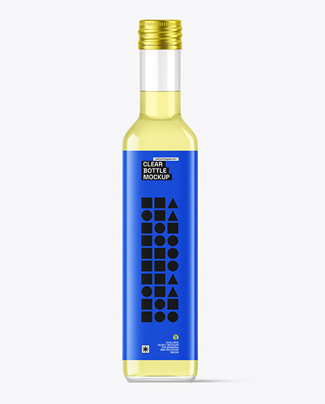 Clear Glass Square Bottle Mockup