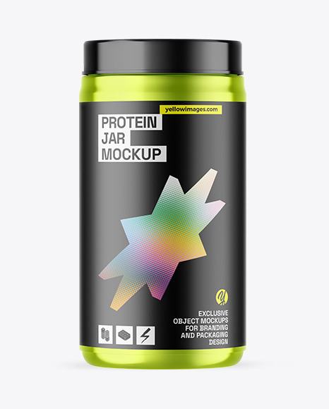 Metallic Protein Jar Mockup
