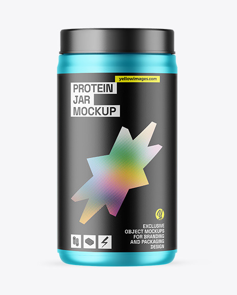 Matte Metallic Protein Jar Mockup