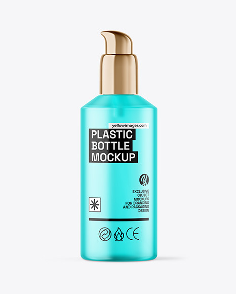 Frosted Cosmetic Bottle with Pump Mockup