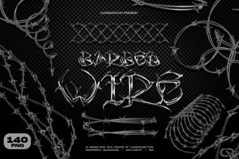 140 Barbed Wire Textures Pack [8K]