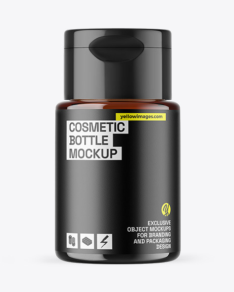Amber Cosmetic Bottle Mockup