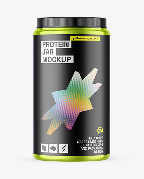 Metallic Protein Jar Mockup