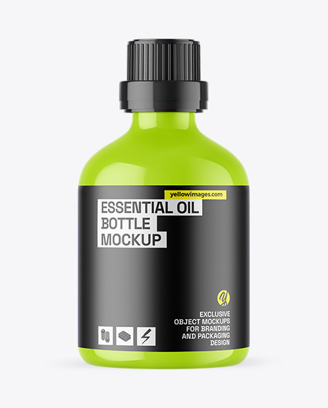 Glossy Essential Oil Bottle Mockup