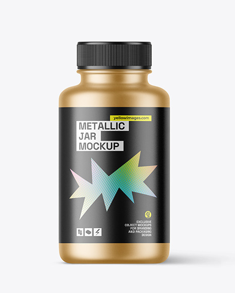 Metallized Jar with Plastic Screw Cap Mockup
