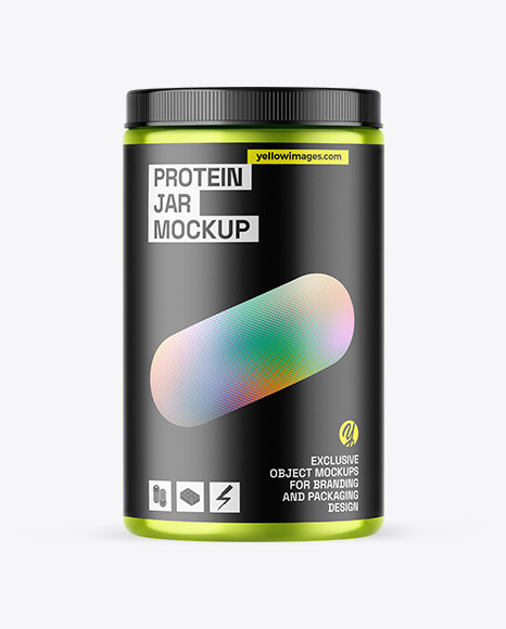 Metallic Protein Jar Mockup