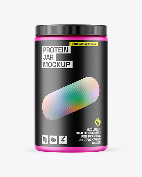 Matte Protein Jar Mockup