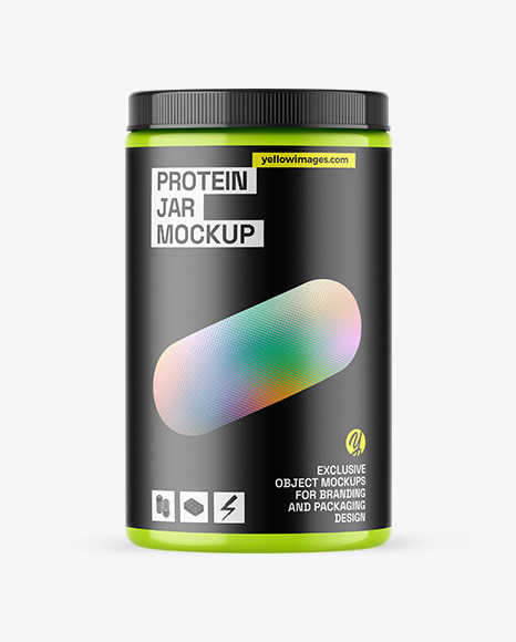 Glossy Protein Jar Mockup