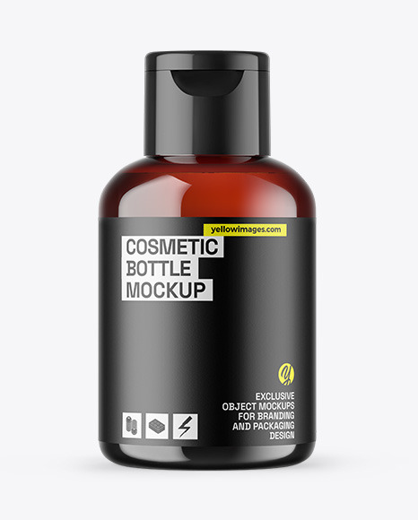 Dark Amber Cosmetic Bottle Mockup