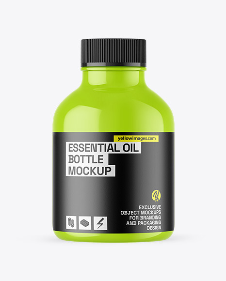 Glossy Essential Oil Bottle Mockup