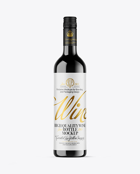 Dark Glass Wine Bottle Mockup