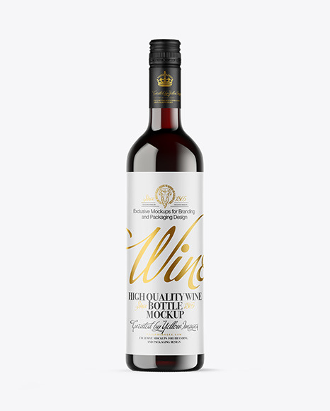 Antique Green Glass Red Wine Bottle Mockup