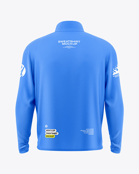 Men’s Zip Sweatshirt Mockup - Back View