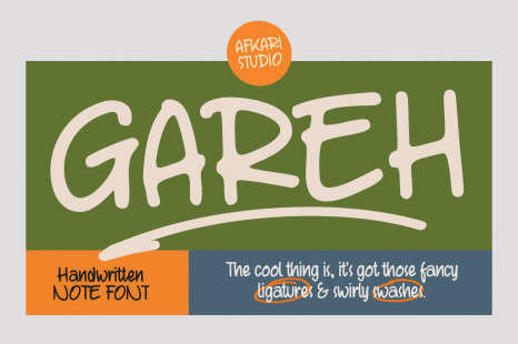 Gareh - Handwritten Marker Note Font