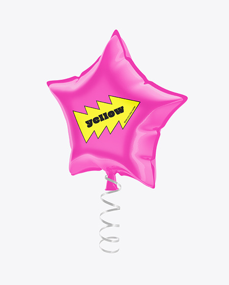 Glossy Star Balloon Mockup