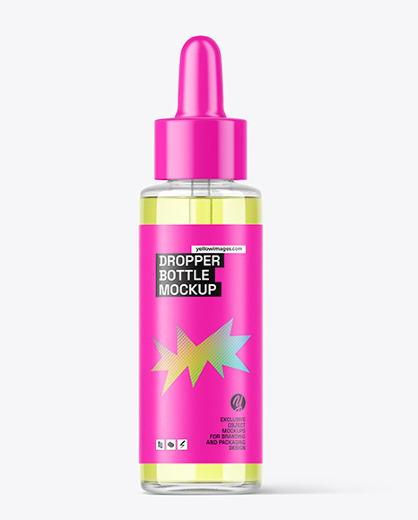 Clear Glass Dropper Bottle Mockup