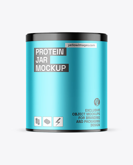 Matte Metallic Protein Jar Mockup