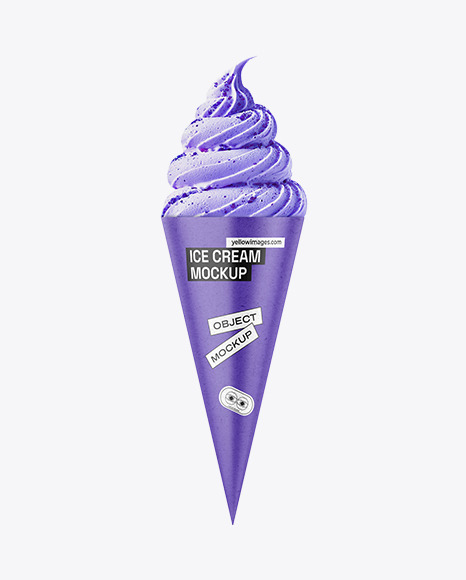 Ice Cream w/ Kraft Cone Mockup