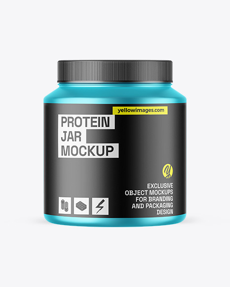 Matte Metallic Protein Jar Mockup