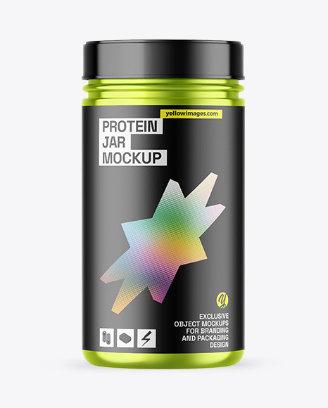 Metallic Protein Jar Mockup