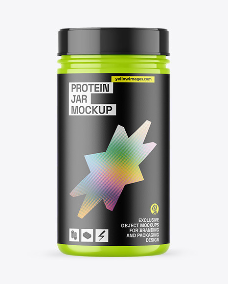 Glossy Protein Jar Mockup