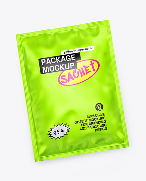 Matte Metallic Sachet Mockup
