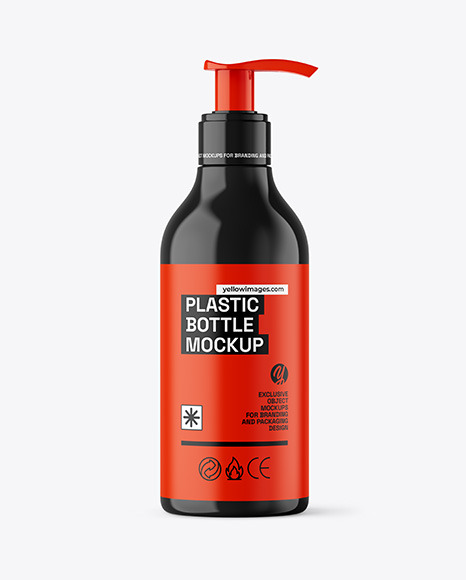 Glossy Cosmetic Bottle with Pump Mockup