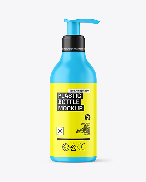 Matte Cosmetic Bottle with Pump Mockup