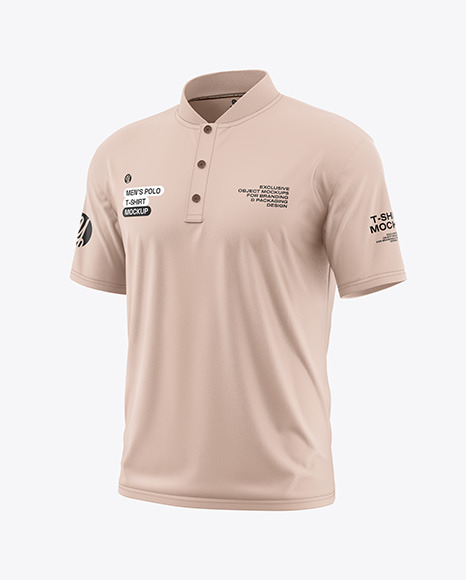 Men&#039;s Polo T-Shirt Mockup - Half Side View