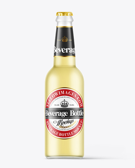 Frosted Glass Beverage Bottle Mockup