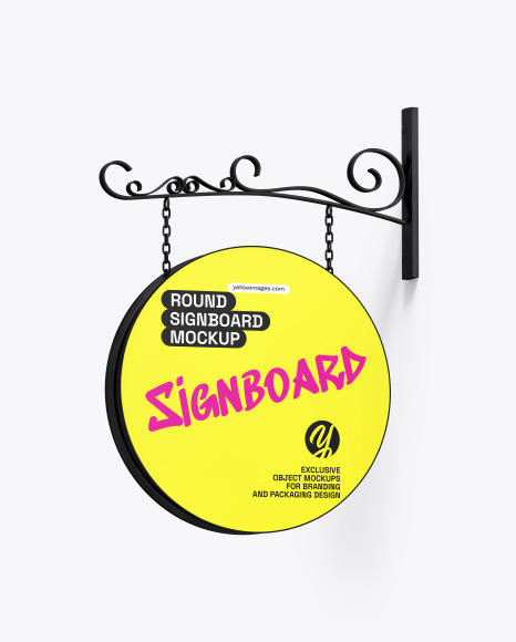 Round Signboard Mockup