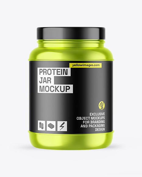 Metallic Protein Jar Mockup