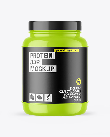 Glossy Protein Jar Mockup