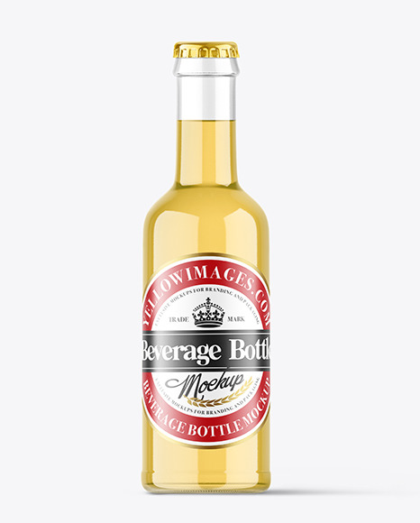 Clear Glass Beverage Bottle Mockup