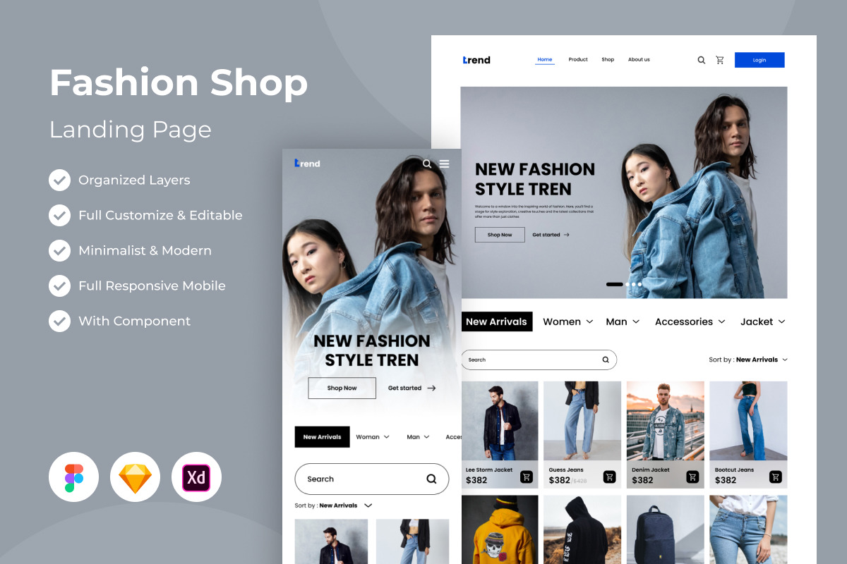 Trend - Fashion Landing Page on Yellow Images Creative Store