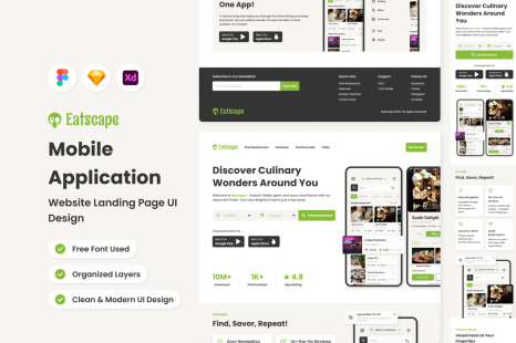 Eatscape - Mobile App Website Landing Page