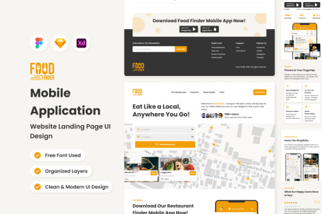 Food Finder - Mobile App Website Landing Page