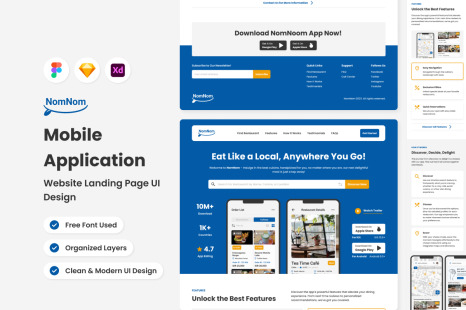 NomNom - Mobile App Website Landing Page