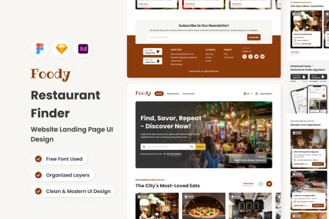 Foody - Restaurant Finder Website Landing Page