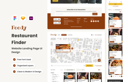 Foody - Restaurant Finder Website Landing Page V2