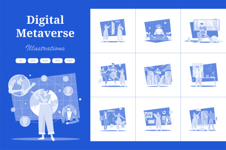 M504_Digital Metaverse Illustration Pack