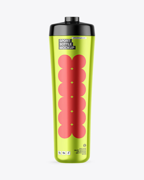Metallic Sport Bottle Mockup