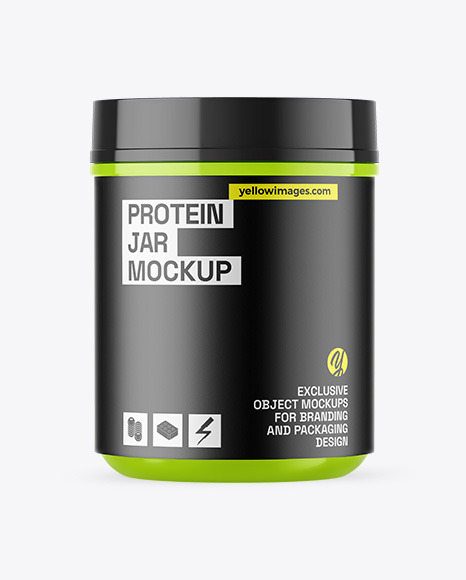 Glossy Protein Jar Mockup