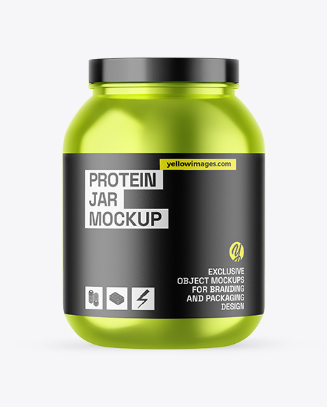 Metallic Protein Jar Mockup