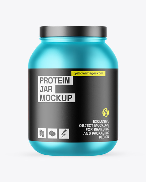 Matte Metallic Protein Jar Mockup